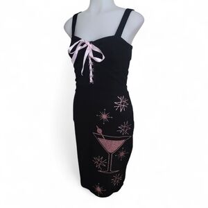 Atomic Pink Cocktail Design Pinup Wiggle Dress